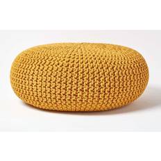 Cottons Stools Homescapes Mustard Large Pouffe
