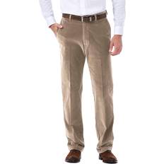 Haggar Men Classic-Fit Stretch Expandable Waistband Corduroy Pants Khaki