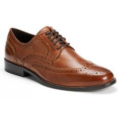 Men - Red Oxford Nunn Bush Mens Nelson Wingtip Oxfords Cognac