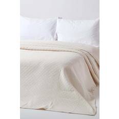 Homescapes 260 Diamond Pattern Bedspread White