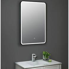 Black Wall Mirrors Hudson Reed Black Bathroom 700mm Wall Mirror