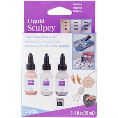 Polyform Sculpey Liquid Metallics 3/Pkg-Pearl, Silver, Gold