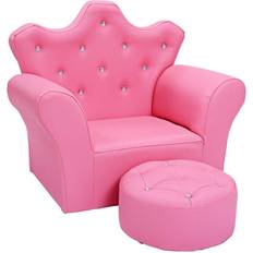 Pink Furniture Set Costway Kids Sofa Armrest Couch with Ottoman