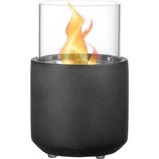 Grey Ethanol Fireplaces Homcom Tabletop 4.75 in. Direct Vent Ethanol Fireplace in Dark Grey