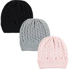 Hudson Baby 3-Pack Knitted Caps In Pink/black black Infant/toddler