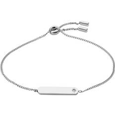 Fossil Lane Stainless Steel Bar Chain Bracelet Silver-Tone