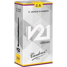 Vandoren German CR8625 V21 Clarinet Reeds 2.5 Strength Reeds, 10 units