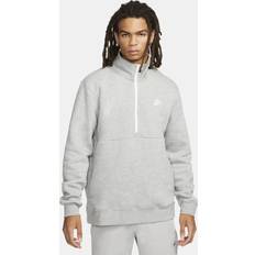 Nike Men's Sportswear Club Half-Zip Pullover Jacket Dark Grey Heather/White/White