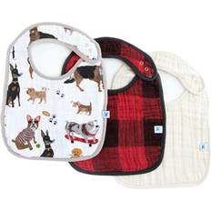Little Unicorn Classic 3-Pack Cotton Muslin Bibs In Woof White/brown White 3 Pack
