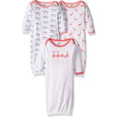 Yoga Sprout Cotton Gowns, 3 Pack, Flamingo, Preemie