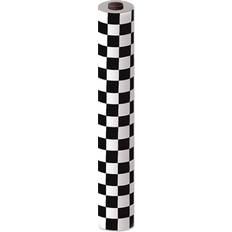 Beistle 50939-BKW Masterpiece Plastic Checkered Table Roll Black And White