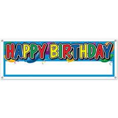 Beistle Multicolor Customizable Happy Birthday Banner-1 Pc