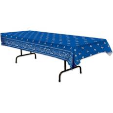 Beistle 59855B Bandana Tablecover, 54 x 108, BlueBlackWhite