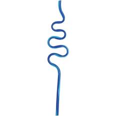 Unique Plastic Squiggle Silly Straws, Assorted Pack of 12