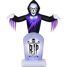 Hurley Halloween Inflatable Animated Tombstone Reaper, 96" Black