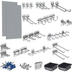 Triton Products 3/8 in. Steel Square Hole Pegboard Organizer Kit in Gray, Blue/Epoxy Coated Steel