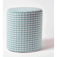 Homescapes Gingham Check Pouffe