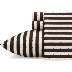 Betsey Johnson Wonderland Stripe Bed Sheet White, Black