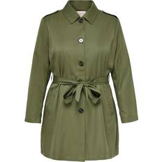 Only Curvy Ensfarvet Trenchcoat