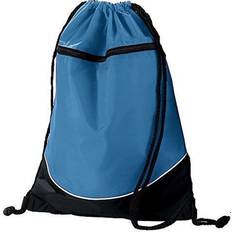 White Gymsacks High Five Augusta Tri Color Drawstring Backpack-sky blue
