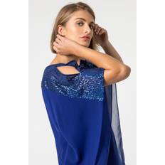 Roman Sequin Embellished Chiffon Overlay Top