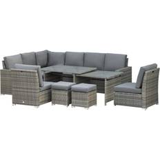 OutSunny 7 Piece Outdoor Lounge Set, 1 Table incl. 4 Sofas