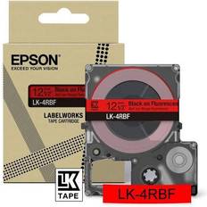 Red Labeling Tapes Epson LK-4RBF Black on Fluorescent Red Tape Cartridge 12mm