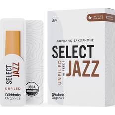 Rico D'Addario Organic Select Jazz Unfiled Soprano Sax Reeds, 3M 10 Pack