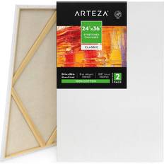 Arteza Stretched Canvas for Painting, Pack of 2, 8-oz Gesso Primed Wall Decor