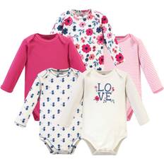 Touched By Nature Girl Organic Cotton Long-Sleeve Bodysuits 5pk Garden Floral 12-18 Months