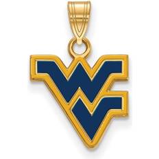 LogoArt 14k Gold Plated Silver West Virginia U. Enamel Pendant instock P25179