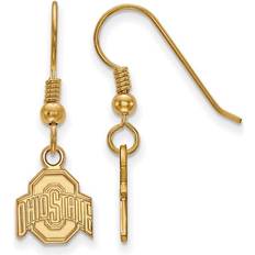 LogoArt 14k Gold Plated Silver Ohio State Univ. Tiny Dangle Earrings instock E15371