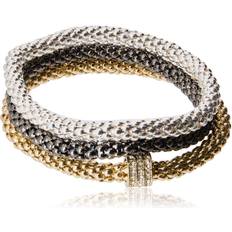 Nine West Tri-tone Row Stretch Bracelets Multi