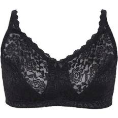 Yours Hi Shine Lace Non-Padded Non-Wired Full Cup Bra - Black