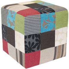 Watsons on the Web PLUSH PATCHWORK Cube Pouffe