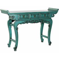 Dkd Home Decor Side Metal Turquoise Oriental Small Table