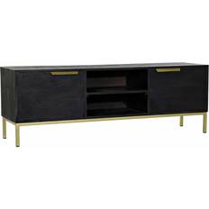 Dkd Home Decor furniture Black Metal Golden Mango wood TV Bench