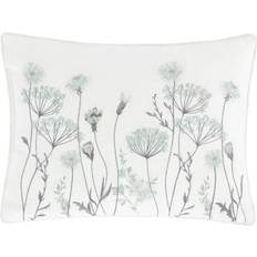 Catherine Lansfield Meadowsweet Floral Print Piped Edge Filled Cushion Complete Decoration Pillows White, Green