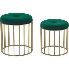 Beliani Set of 2 Glam Pouffes Velvet Base Foot Stool