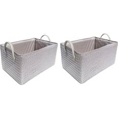 Light Grey, Set of 2 Xlarge Set Of 2 Bright Colour Storage Basket Organiser