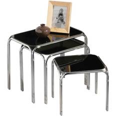 Black Nesting Tables Premier Housewares Glass Nesting Table