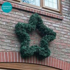 Festive Lights 1.2m Green Star Wreath Christmas pvc Decoration