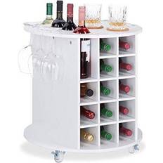 Relaxdays Shelf 360 Casters Wine Rack