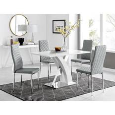 Furniturebox Atlanta Grey Dining Set 80x120cm 5pcs