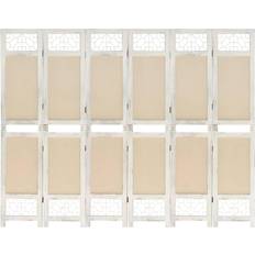 vidaXL 210 165 6-Panel Cream Room Divider