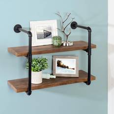 Honey Can Do 12 2-Tier Industrial Wall Shelf