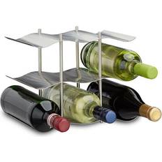 Silver Wine Racks Relaxdays Steel Wine Rack