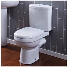 Nuie Ivo White Ceramic Close Coupled Toilet with Standard Toilet Seat