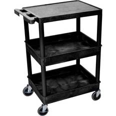 Luxor STC211-B 3 Level Polymer Utility Cart Raised