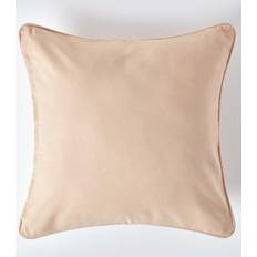 Homescapes Cotton Plain Cushion Cover Beige (60x60cm)